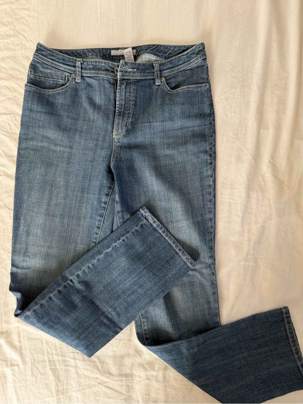 Chico's Mid Blue Straight-Leg Denim Jeans